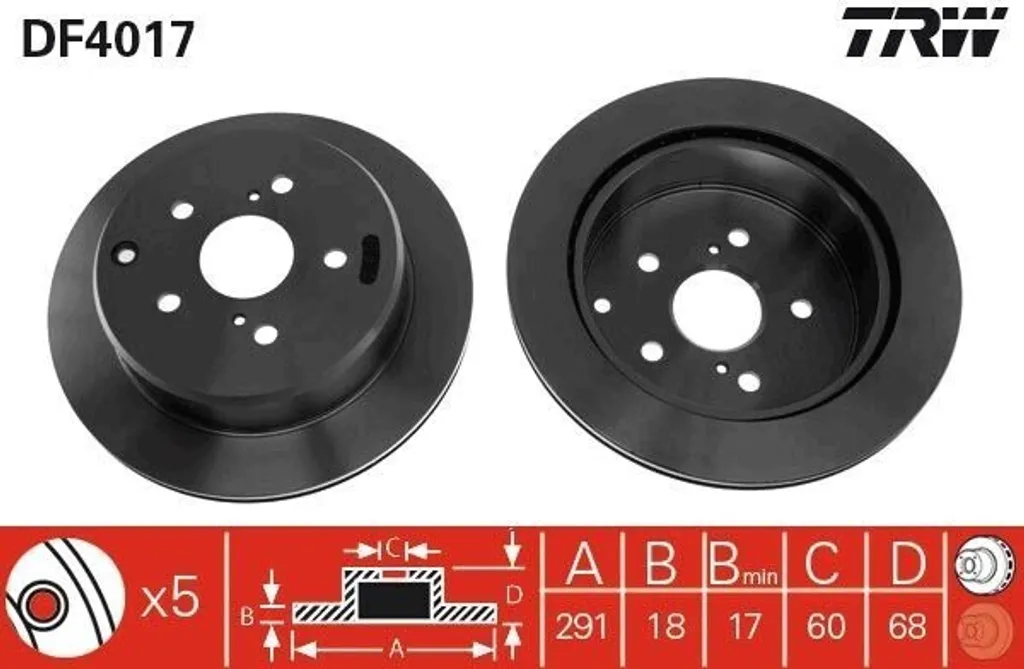 Disque de frein pour Toyota Previa R1 R2 - Remplacement de Sécurité TRW