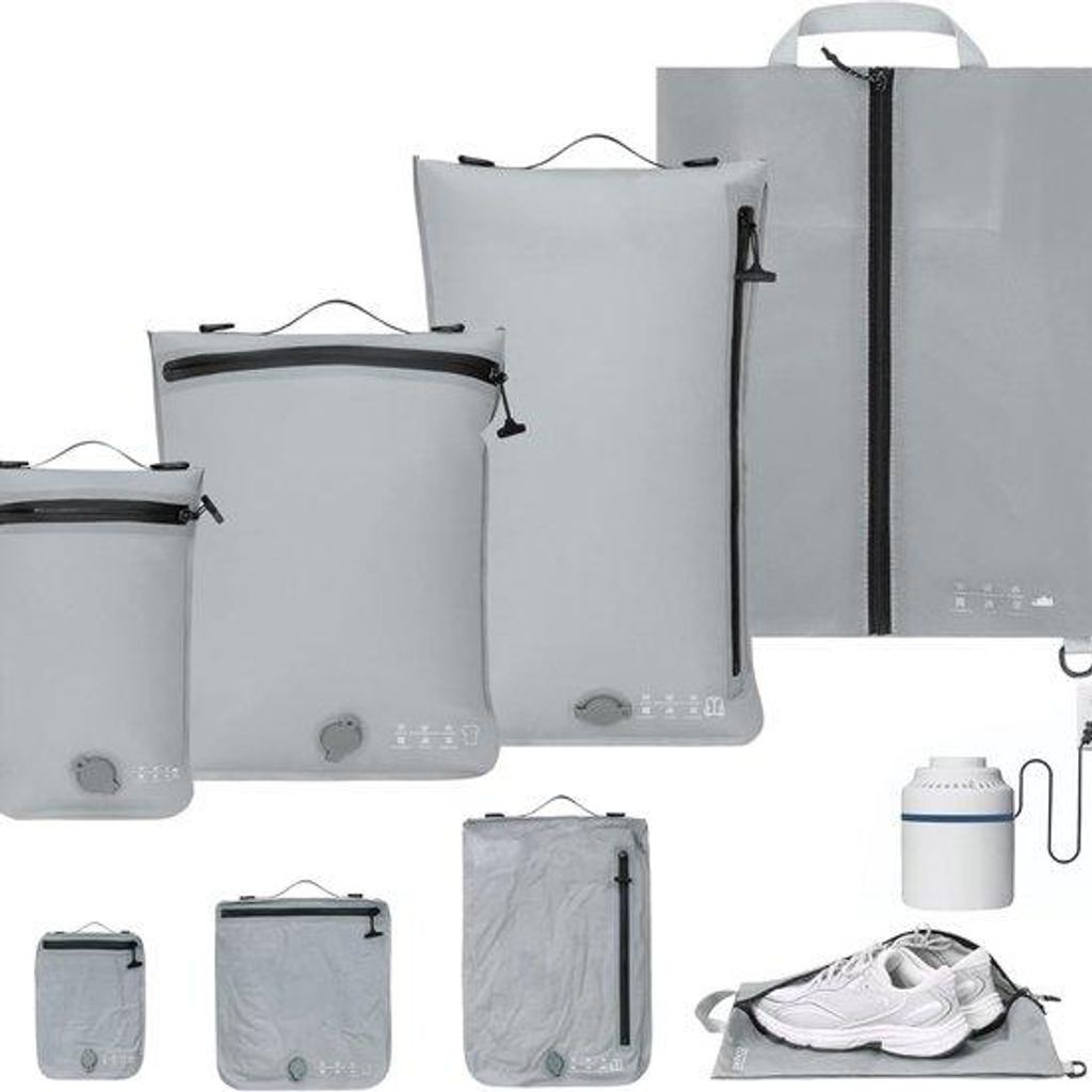 Famanu Koffer-Organizer - Kompressions-Packwürfel-Set - 5-teilig - Wiederverwendbar mit wasserdichtem Reißverschluss