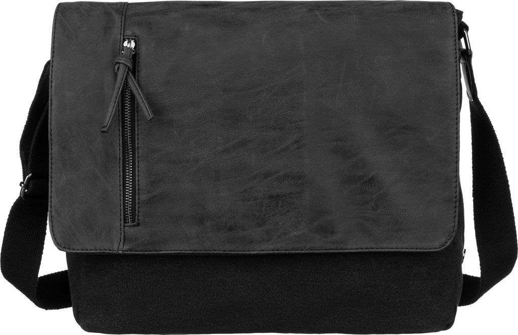 Peterson | Laptop-Tasche, aus Stoff, bis zu 12 Zoll, Schwarz, 37x31x14 cm