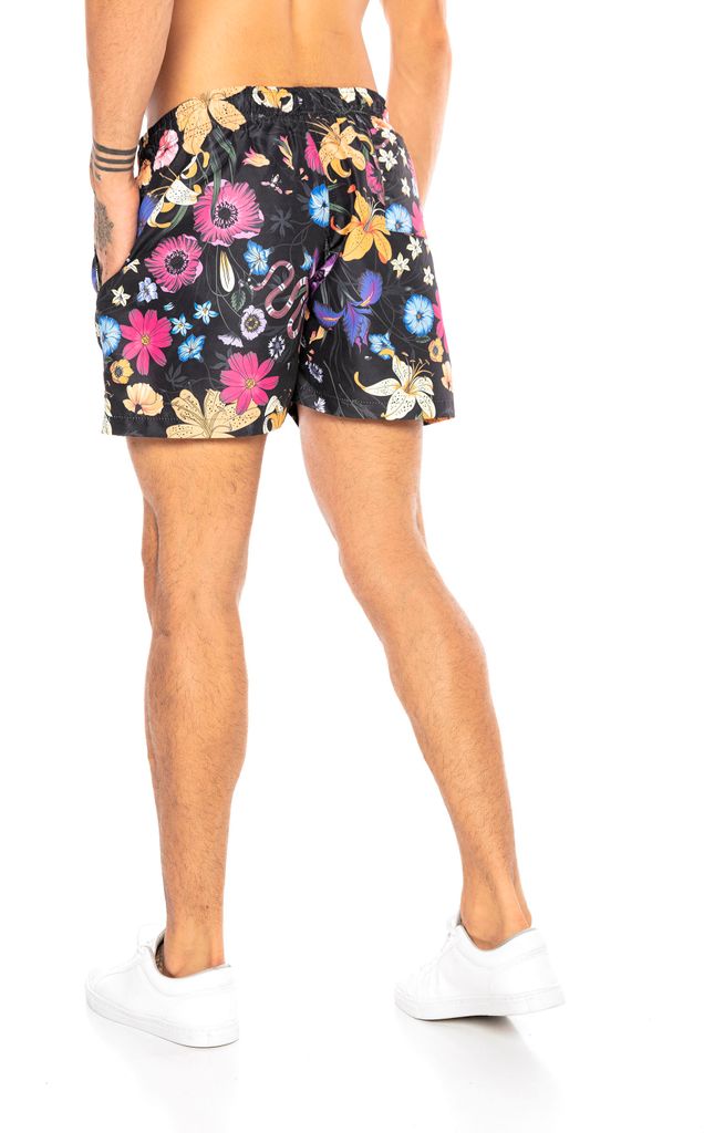 Red Bridge Herren Shorts Kurze Hose Badeshorts Schwimmhose Badehose Tropic Jungle Schwarz XL