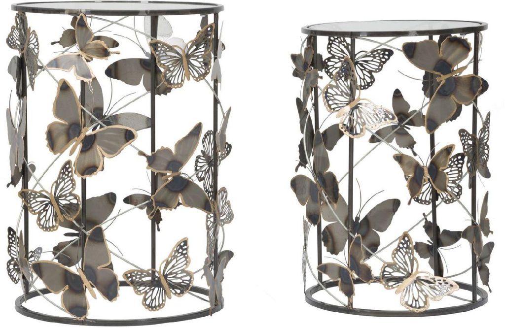 Mauro Ferretti Beistelltisch-Set Farfalle 2-teilig Multicolor 41.3x55 35x50.3 cm
