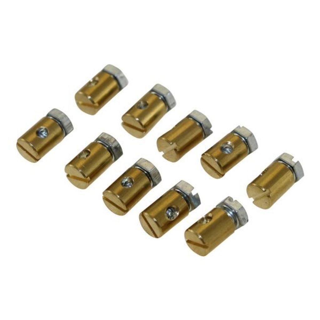 10x Schraubnippel Klemmnippel 7x9mm Bohrung 2,5 für Bowdenzug, Gaszug, Bremszug, Kupplungszug oder Seilzug