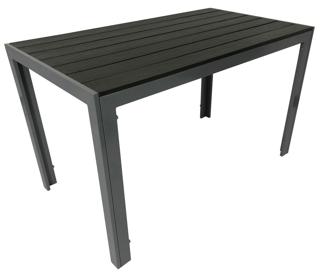 Gartentisch Bistrotisch Alu + Holzimitat 70x125 cm Produktbild 