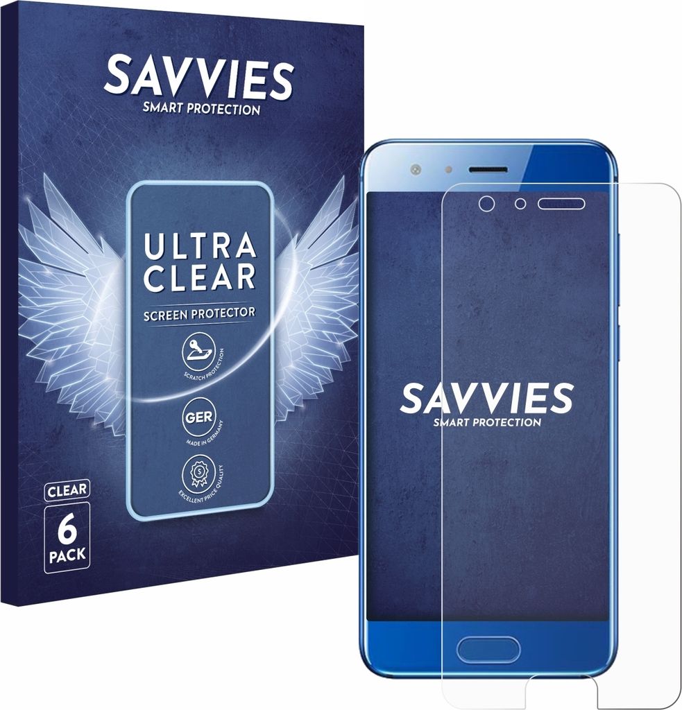 6x Für Honor 9 Schutzfolie Savvies Displayschutz Display Schutz Folie Klar Transparent