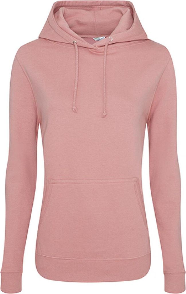 Just Hoods JH001F | Girlie College Hoodie / Kapuzenpullover / WRAP - Farbe: Dusty Pink - Größe: XL