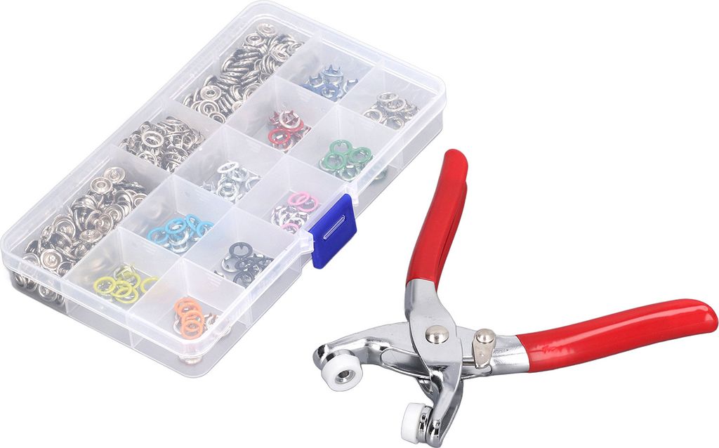5 Prong Button Kit mit Hand Crimping Zange DIY Kleidung Shirt Crafting Snap Fasteners 10 Farben