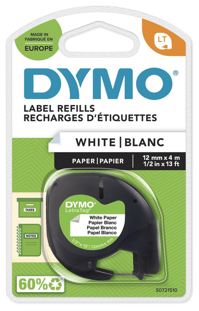 DYMO S0721510, Čierna na bielej, Papája, Belgicko, DYMO, Obrázok produktu 
