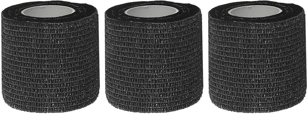 3er Pack Kohäsive Flexbandagen schwarz – Elastische, Produktbild 