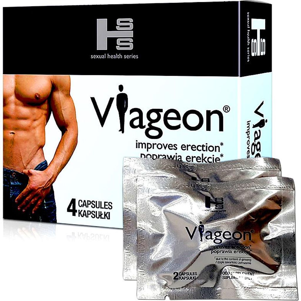 VIAGEON blau Nahrungsergänzungsmittel für Männer, 4 Kapseln