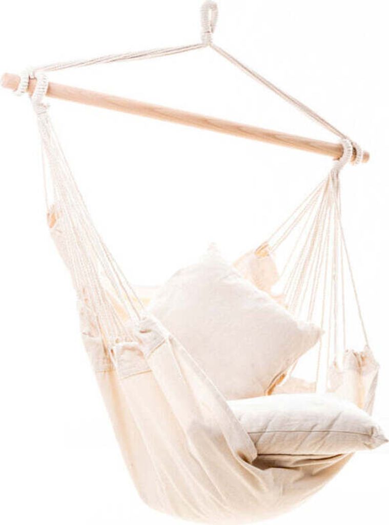 Premium Design Hängesessel beige Hängesitz Hängekorb Hängematte Neu