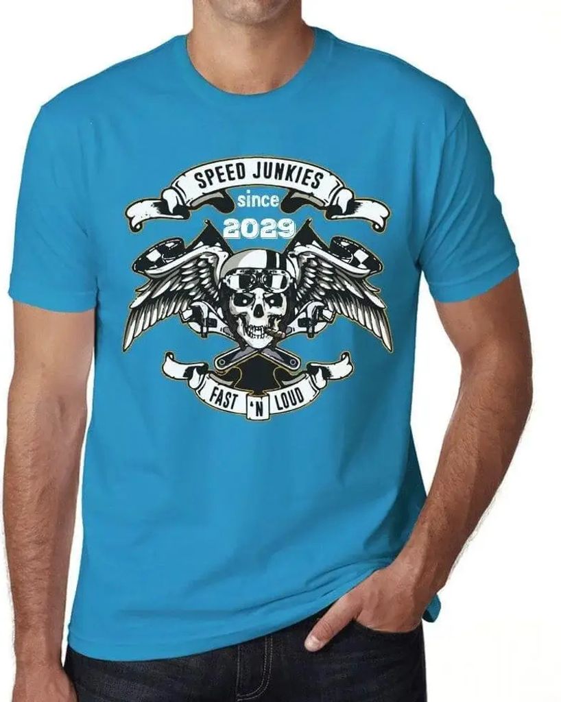 Herren Grafik T-Shirt Schnelle und laute Geschwindigkeitsjunkies seit 2029 – Fast and Loud Speed Junkies Since 2029 – Öko-Verantwortlich Vintage