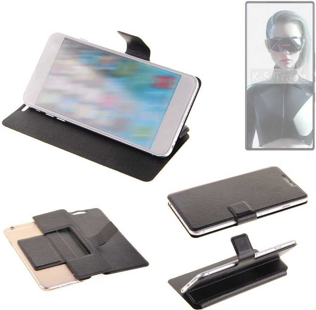 K-S-Trade Schutzhülle kompatibel mit Nubia Red Magic 9S Pro Schutzhülle Flip Cover Klapphülle Wallet Case Slim Handyhülle bookstyle schwarz