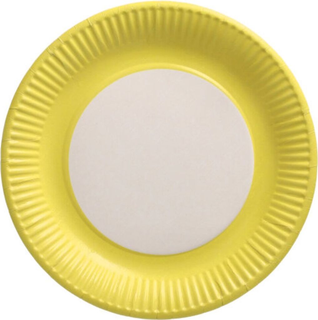 Papstar Teller Pappe rund gelb D:23cm