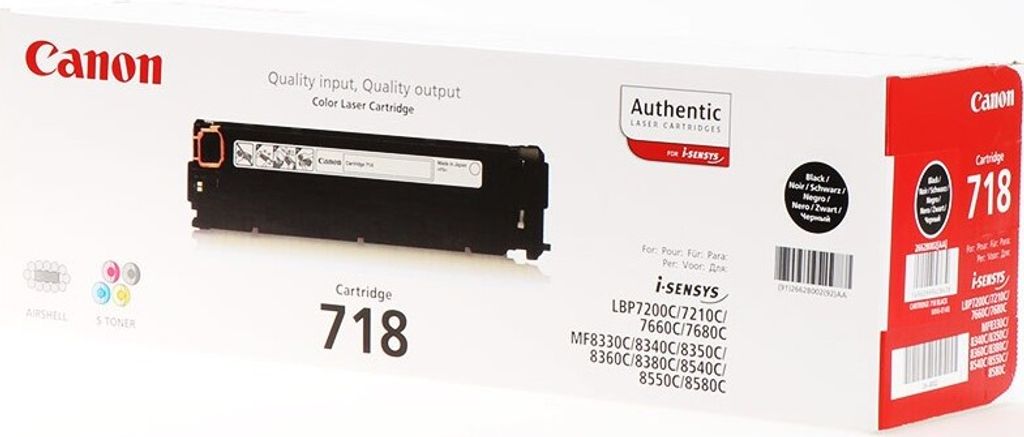 Canon CRG-718 Bk Tonerová kazeta 1 ks Originálna čierna Obrázok produktu 