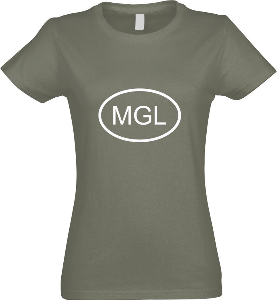 Kiwistar - T-Shirt tailliert - Damen - Olive - Mongolei MGL - mit Motiv Bedruckt - Funshirt Design - Sport - Freizeit - Damen - XL