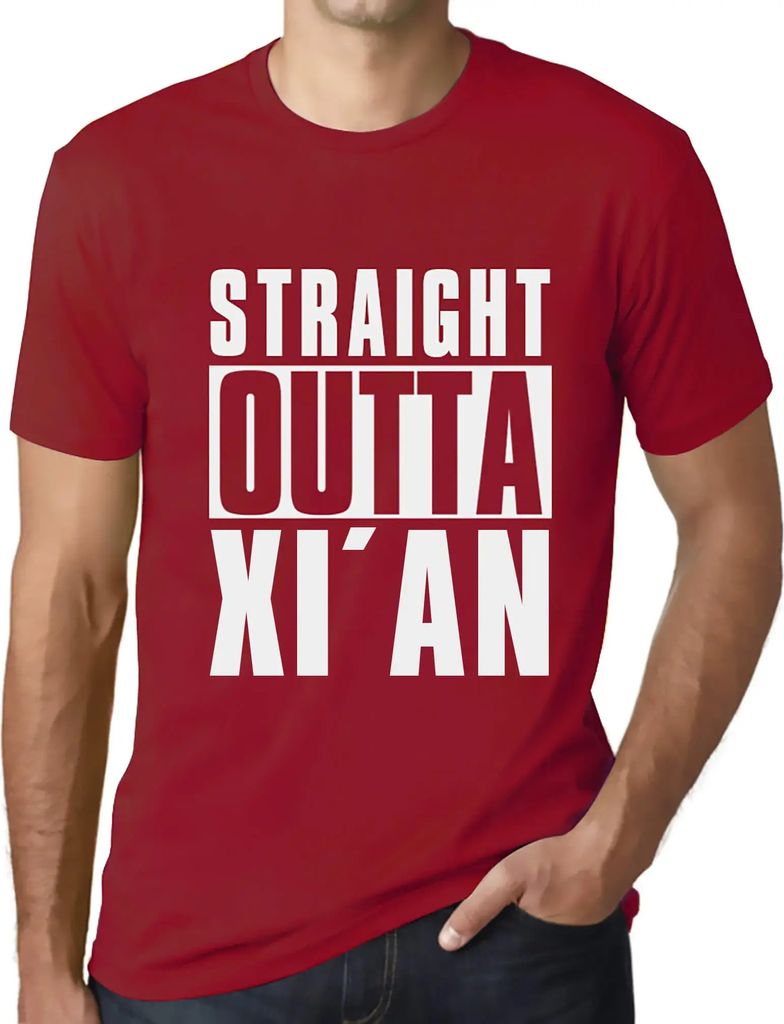 Herren Grafik T-Shirt Direkt aus Xi'an – Straight Outta Xi'an – Öko-Verantwortlich Vintage Jahrgang Kurzarm Lustige Druck Geburtstag Geschenk ...