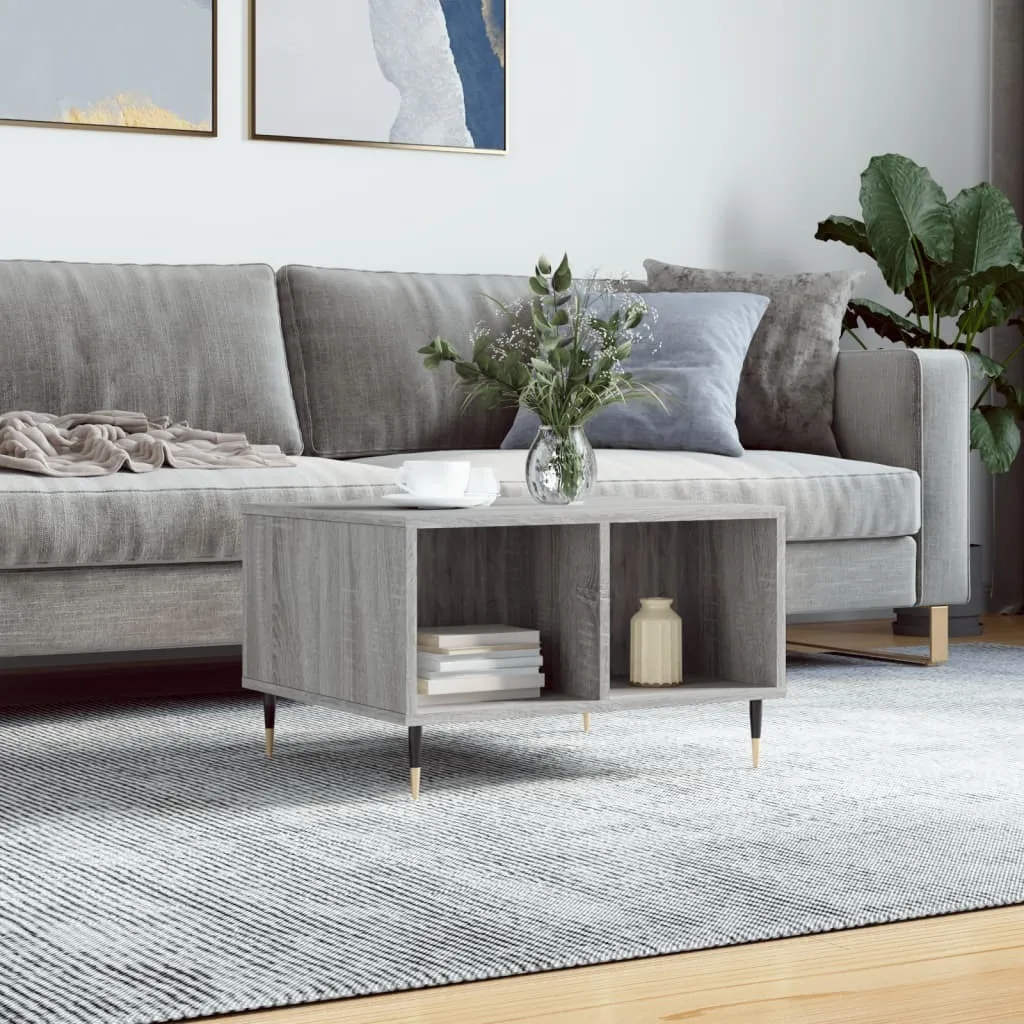 Maison Exclusive - Tavolino grigio Sonoma 60x50x36,5 cm Materiale ligneo