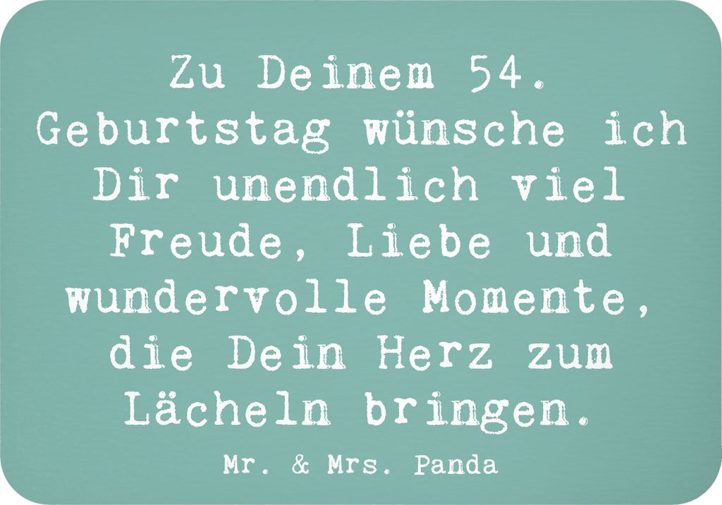 Mr. & Mrs. Panda magnet Spruch 54. Geburtstag Freude - Meeresbrise - Geschenk, büromagnet, wandmagnet, 54 Jahre, Happy Birthday, Feiern, Kühlschr...