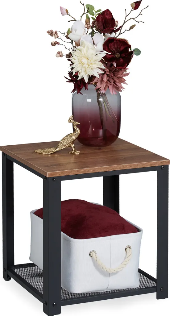 Petite table basse pour salon industriel avec étagère de rangement pratique
