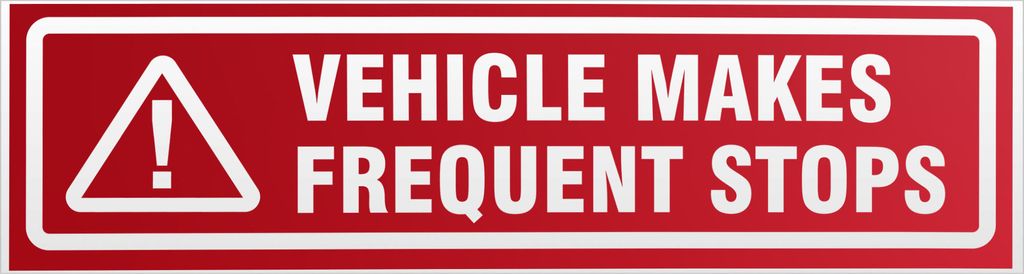 Kiwistar Vehicle Makes Frequent Stops invertiert Magnetschild Schild magnetisch - 60cm Rot - reflektierend - Magnetfolie für Auto PKW Kfz