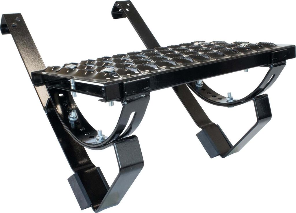 DAPRONA Laufrost Set für flache Dachziegel 100cm, Dachtritte für Schornsteinfeger Schwarz, inkl. Montagematerial für sichere Dachbegehung