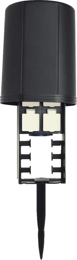 Prise quadruple pour jardin étanche IP44 avec clapets de protection noirs
