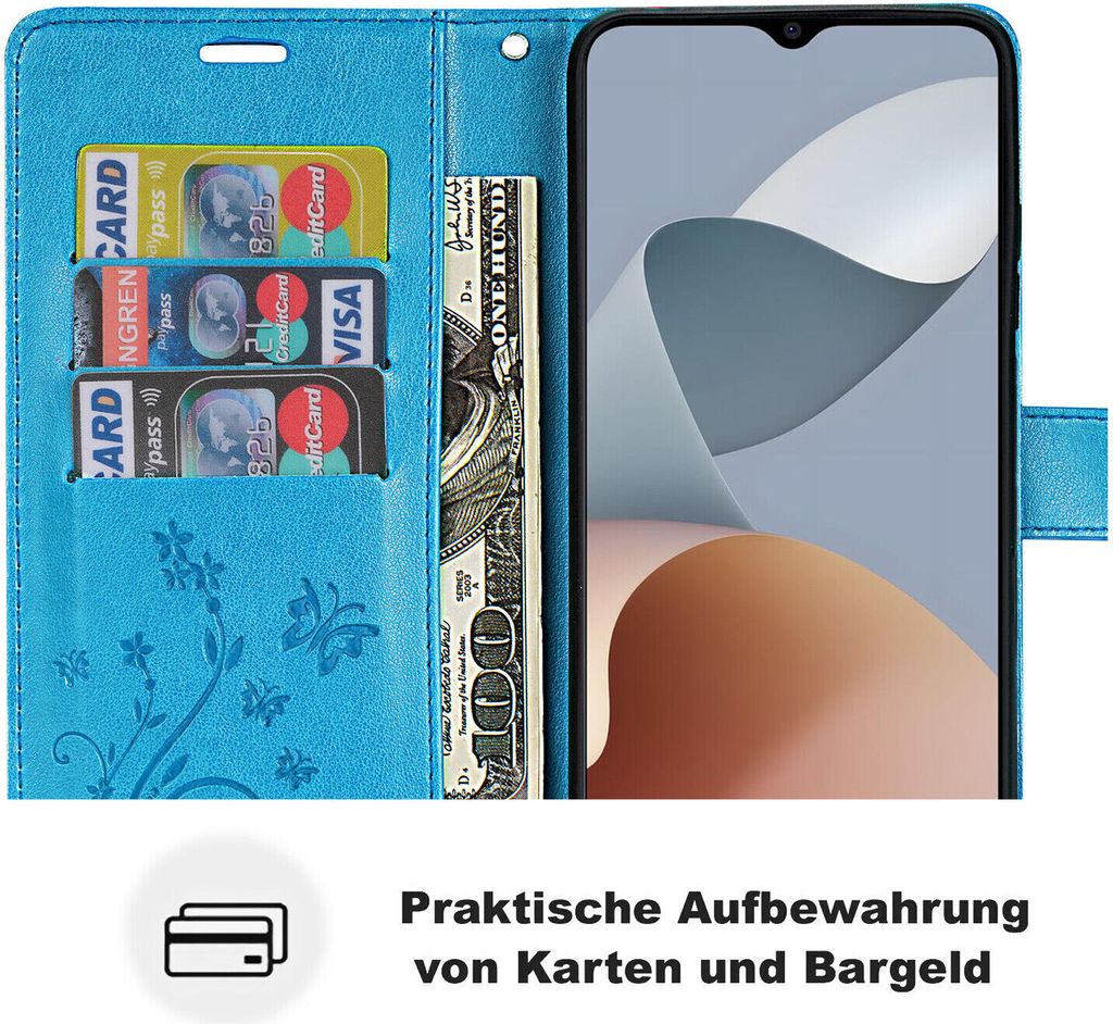 Handyhülle Für ZTE Blade A54 – Leder Flip Case Mit Standfunktion, Kartenfach & Magnetschnalle