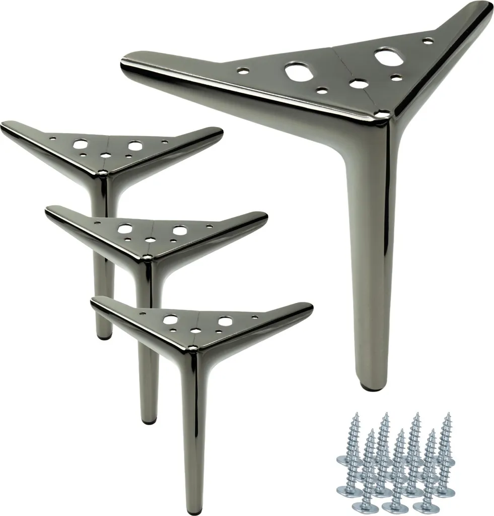 Réhausser vos meubles avec des pieds 18 cm stables noirs et chrome