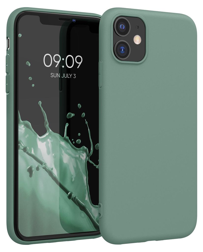 kwmobile Handyhülle für Apple iPhone 11 Hülle - TPU Case - Kabelloses Laden - Schutzhülle Cover in Tannengrün