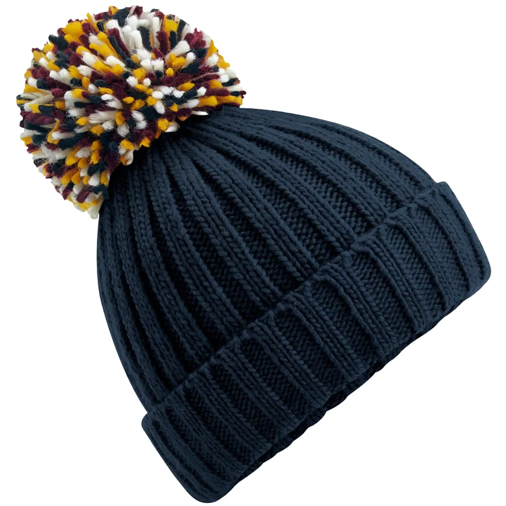 Cappello con Pompon Beechfield Hygge RW8269 Blu - Must-Have Inverno