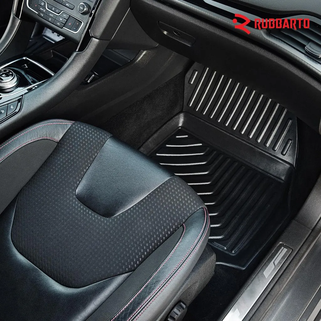 tappetini in gomma 3D per auto - set di tappetini per auto - tappetino in gomma per tutte le stagioni - tappetini per auto antiscivolo e impermeabili - adatto per Peugeot 208 (2019-) / Opel Corsa F (2019-) / Opel Mokka B (2021-) / DS 3 Crossback (2018-) - 7