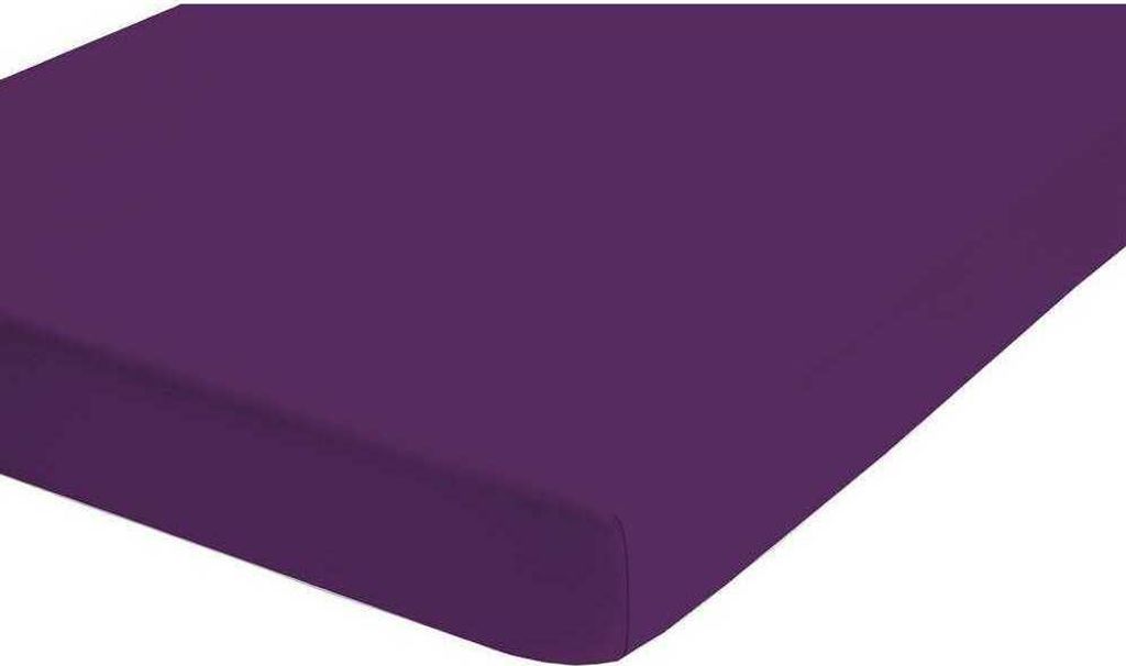 biberna Jersey-Elastic-Spannbetttuch 0077866 color: dunkel violett, size: 1x 90x190 cm - 100x220 cm