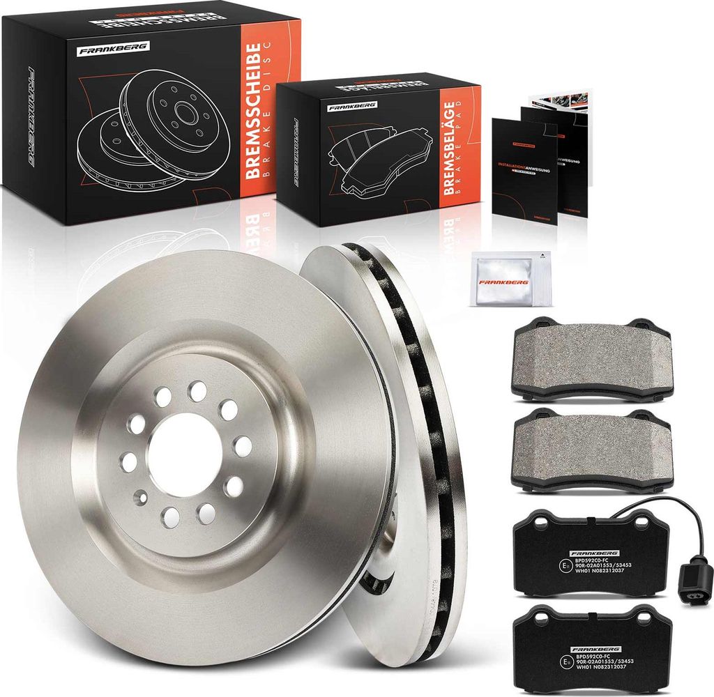 Frankberg 2x Bremsscheiben 4x Bremsbeläge Vorderachse für Seat Leon 1M1 1.8L 2.8L 2001-2006