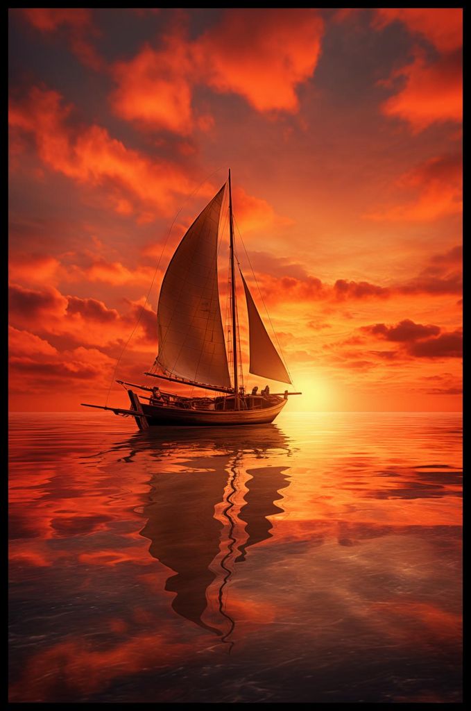 Plakat 56,6x86,4cm Unter den Segeln des Sonnenuntergangs