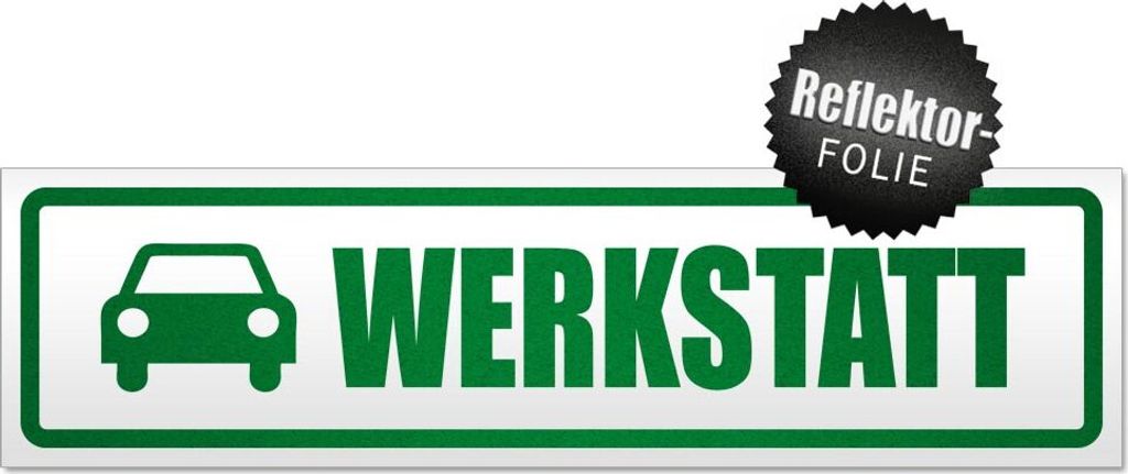 Werkstatt mit Auto Magnetschild Schild magnetisch