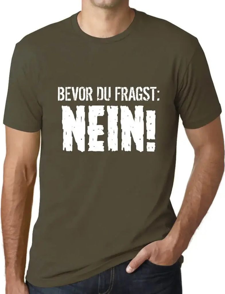 Herren Grafik T-Shirt Bevor Du Fragst: Nein Öko-Verantwortlich Vintage Jahrgang Kurzarm Lustige Druck Geburtstag Geschenk Mann