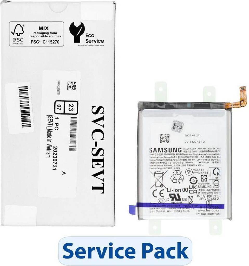 ServicePack Battery EB-BS908ABY passend für SAMSUNG S22 Ultra S908 GH82-27484A
