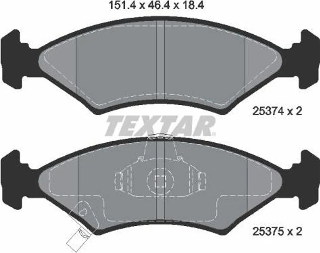 Plaquettes de frein 2537401 Textar pour supprimer bruits et vibrations