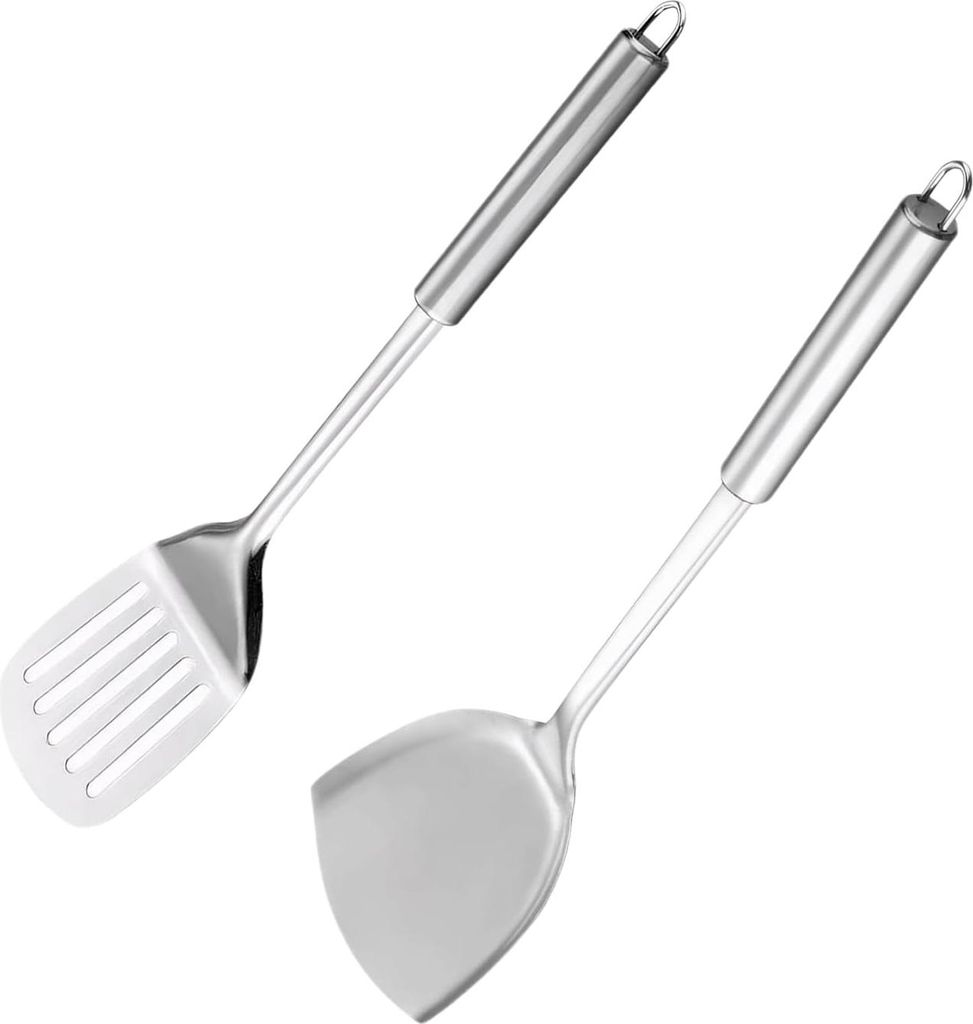 Spatel zum Kochen - Edelstahl-Spatel Set - Solide Wender - Schlitze Fischwender Spatel - Kochwender - Crêpe Spatel - Burger Wender - Küchen Kochg...