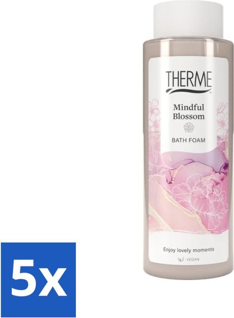 Therme - Mindful Blossom - Badeschaum - Erfrischend - Pflegend - 500ml - Vorteilspack - 5 Stücke
