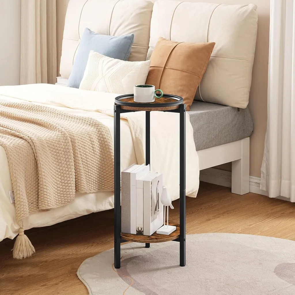 Sellette Haute Décorative Style Industriel Table de Chevet 30x30x72cm
