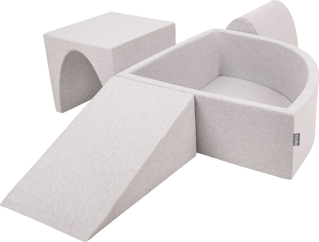 KiddyMoon Spielplatz Aus Schaumstoff Mit 300 Bälle 7cm Hindernisläufen Version 2 Viertel Eckig Bällebad Mit Bunten Bällen Für Babys Und Kinder