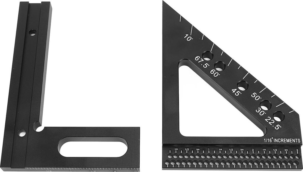 3D-Mehrwinkelmesslineal aus Aluminiumlegierung (45¡ã/90¡ã) für Holzbearbeitung, Winkelmesser, Gehrungswinkel, Dreieckszeichen