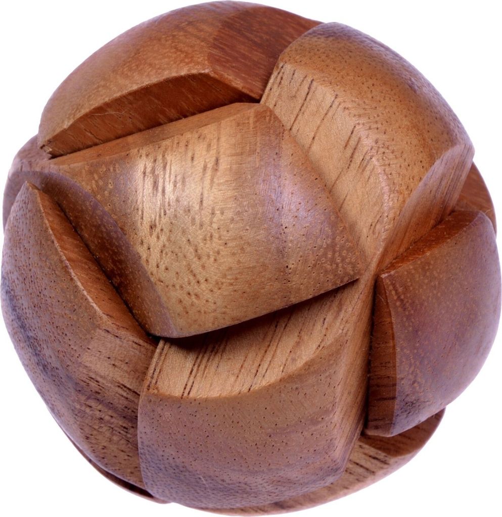 Ball – 3D Puzzle Kugel Ø 7 cm | Mittelschweres Knobelspiel aus Samena-Holz