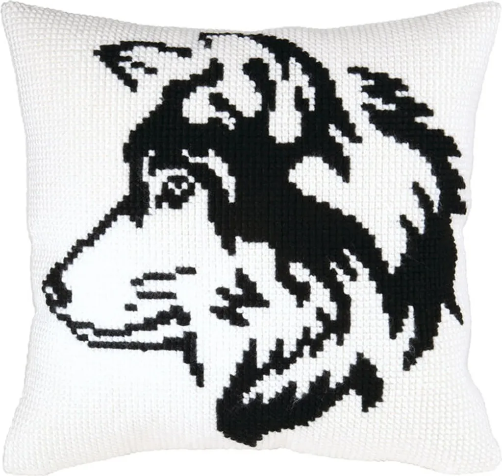 Coussin à Broder soi-même Déco Chien - Kit Point de Croix CDA 40x40 cm