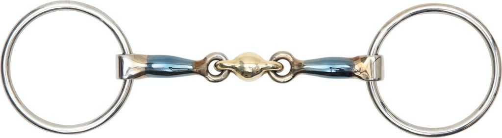 Shires - Eisen (nicht rostfrei), Doppelt-gebrochene Wasserkopftrense ER827 (5,5 in) (Blau)