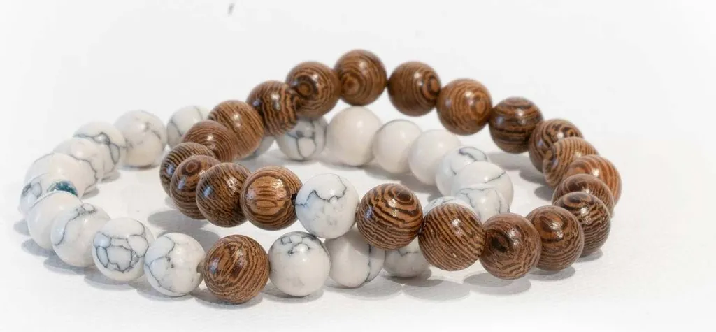 MORGNTAU Bracciali Partner Bianco Pietra Naturale - Design Minimal