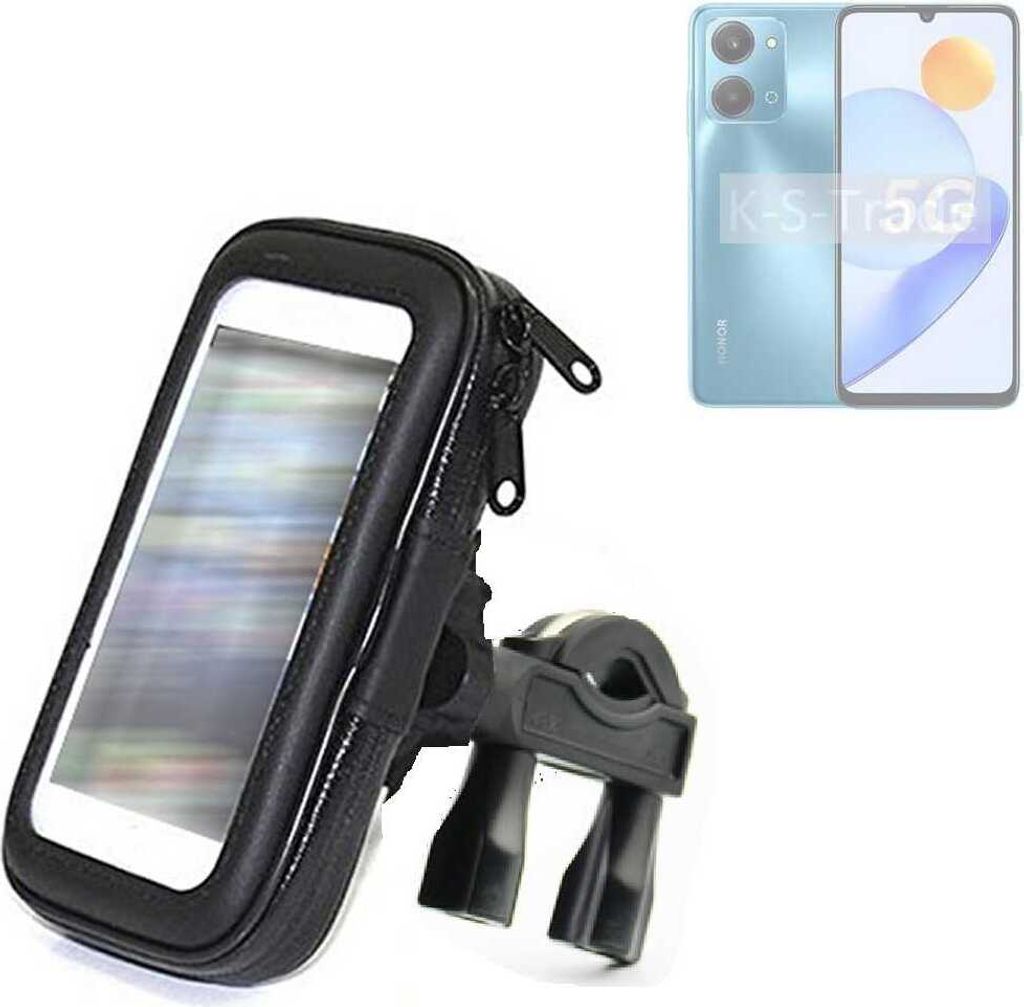 K-S-Trade Fahrrad-Halterung kompatibel mit Honor Play 7T Handy-Halterung Halter Lenkstange Fahrradhalterung Motorrad Bike Mount Wasserabweisend