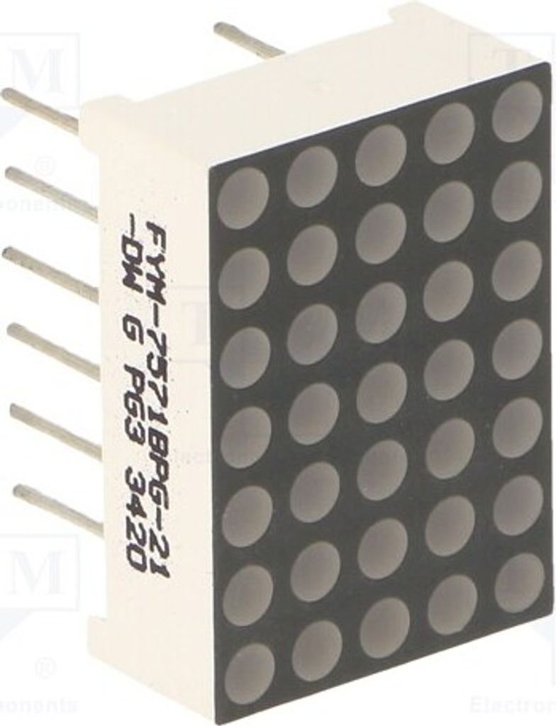 1x Display: LED grün 5x7 260÷310mcd Matrize Abm: 12,7x17,8x6,3mm FYM-7571BPG-21-D
