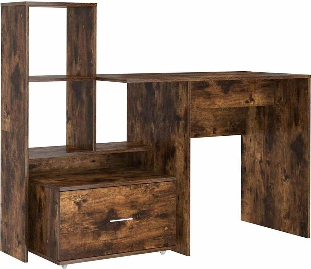 Schreibtisch mit Regal Geräucherte Eiche 131,5 x 50 x 106,5 cm